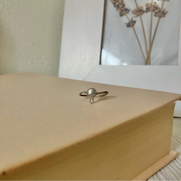 Mushroom Silver Wire Girls Ring Fashion Ring Rustic Cottagecore Woodsy Rustic - Picture 5 of 12